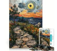 Stone Path Sunset 1000 Piece Jigsaws for Teenagers Mind Exercise Toy Mental Relax Design Assembly Santa Wish List 38x26cm