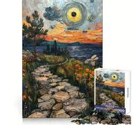 Stone Path Sunset 1000 Piece Jigsaws for Teenagers Mind Exercise Toy Mental Relax Design Assembly Santa Wish List 38x26cm