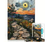Stone Path Sunset Jigsaw Puzzles 1000 Pieces for Teenagers Smart Toy Home Pastime Accurate Cut Thoughtful Gift 50x75cm