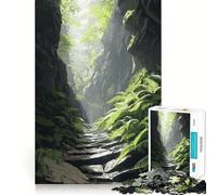 Stone Path Through Forest Jigsaw Puzzle for Adults 1000 Pieces Mind Exercise Toy Together Fun Precision Cut Unique Gift 38x26cm