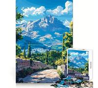 Stone Path to Mountain View 1000 Piece Jigsaw Puzzles for Teenagers Smart Game Bonding Time Image Assembly Fine Art Piece 38x26cm