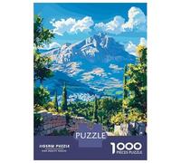 Stone Path to Mountain View Jigsaw Puzzle 1000 Pieces, Romantic City Break Scene, 1000 Pieces for Adults, Travel Gift for Adults, Screen-Free Fun, 38x26cm/1000pcs