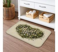 Stone Pathway Quick Dry Bath Mat, Rustic Natural Greenery Absorbent Non Slip Shower Mat, Floral Flannel Washable Bath Rugs for Bathroom Toilet Restroom Decorative 20x32 Inch