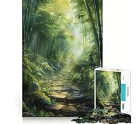 Stone Pathway Through Bamboo Forest 1000 Piece Jigsaw Puzzles for Adults Mental Logic Toy Tension Relief Firm Cut Perfect Present 38x52cm