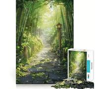 Stone Pathway Through Bamboo Forest 1000 Piece Jigsaw Puzzles for Adults Teenagers Memory Gain Relaxed Mind Design Assembly 38x52cm