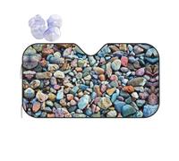 Stone Pattern Car Windshield Sunshade Foldable Reflective Sun Visor. Front Window Cooling Cover For Car