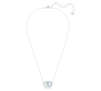 Swarovski Stone necklace Pave Intertwined circles Blue Rhodium plated 5642883