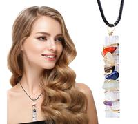 Stone Pendant - Colorful Crystal Charm, Handmade Wire Wrapped Necklace with Natural Energy Gems, Meditation Yoga Jewelry, Daily Wear Accessory for Youth Wedding Party Spiritual Healing