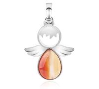Stone Pendants Necklaces For Women,Pendant Necklace Natural Semi-Precious Crystal 7 Chakra Retro Hollow Out Angel Red Agate Dainty presents Women Mum