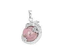 Stone Pendants Necklaces For Women,Stones Ncklaces Of Women Fashion Rhodonite Natural Semi-Precious Dragon Wrapped Ball Fewellery Pendant Yoga Reiki Chakra Stone For Ladies Mom Girlfriend