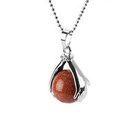 Stone Pendants Necklaces For Women,Stones Ncklaces Of Women Natural Semi-Precious Round Ball Noble Sandstone Pendant Fewellery Yoga Reiki Chakra Stone For Ladies Mom Girlfriend Fashion present