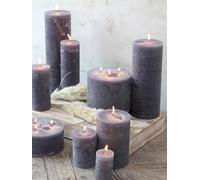 Stone Pillar Candles - Dark Brown Coloured Candles - Danish Candles - Extra Tall Large Chunky Candles - Stone Church Candle - Brown Candle (15cm x 15cm)
