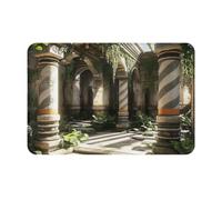 Stone Pillars Ivy 16x24 Halloween Washable Polyester Door Mat Fall Rug | 16x24in washable polyester door mat, non-slip dot plastic backing, machine washable, indoor outdoor fall decor