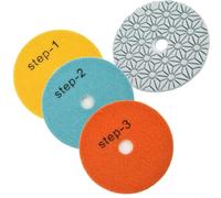 Stone Polishing Pads, Diamond Polishing Pad Kit Industrial 4 Inch Resin Polishing Pads 3 Step System For Stone Marble Granite Processing(2PCS step-3)