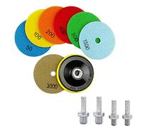 Stone Polishing, Universal M10 Thread Backing Pad, Diamond Polishing Pads Stone Polishing Accessories/Polisher Wheel Disc Grit for Polishing Granite, Marble, Limestone, Travertine, Etc.