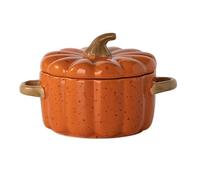 Stone Pot, Mini Pumpkin Dutch Oven Pot with Lid,Ceramic Casserole Baking Dish Shaped