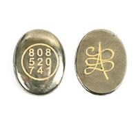 Stone Pyrite Zibu Symbol Money Magnet Coin - Fantasy Attract Financial Growth & Abundance, Good Luck, Reiki Healing, Vastu Decor for Home & Office - 808 520 741 (1 Pc),Golden