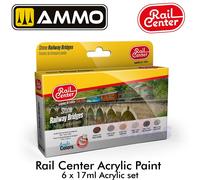 STONE RAILWAY BRIDGES acrylic 6 jar 17ml paint set Rail Center MIGR1022