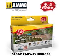 STONE RAILWAY BRIDGES Acrylic Colours 6 17ml jars paint AMMO RAIL CENTRE R-1022
