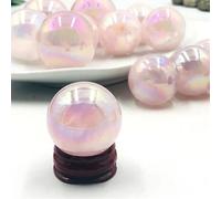 Stone Rainbow Angel Halo Rose Quartz Ball Crystal Ball Home Decor(1pc 30-35mm Approx)