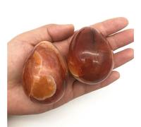 Stone Red Orange Carnelian Agate Egg Shaped Geode Polished Stones Quartz Crystals