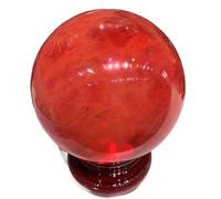 Stone Red Smelting Stone Saving Quartz Crystal Ball Home Office Decoration(95-100mm)