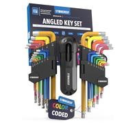 STONE REEF 27-Piece Allen Key Set with Ball Head & Star Profile - Allen Key & Star Key [T6-T50, 1.27-10mm] - Includes Handle - Colourful, CR-V 6150 - Professional Wrench Set