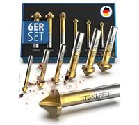 STONE REEF Countersink Set Professional Made of HSS Steel [6 Pieces Including Storage Box] - Countersink Metal Countersink Metal Countersink Set, Countersink Metal Countersink Wood, Countersink Wood