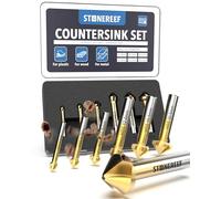 STONE REEF Countersink Set Professional Made of HSS Steel [6 Pieces Including Storage Box] - Countersink Metal Countersink Metal Countersink Set, Countersink Metal Countersink Wood, Countersink Wood