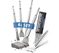 STONE REEF SDS Plus Chisel Set [4-Piece Including Tile Chisel], Sds Chisel, Chisel, Flat Chisel, Sds Chisel Set, Chisel Set for Hammer Drill, Spatula Chisel, Pointed Chisel, Sds Chisel Wide Tiles