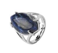 Stone Rings - Crystal Rings Natural Stone Rings for Women Men Adjustable Pink Quartz Opal Turquoise Party Personalized Fashion Rings,sodalite,One size