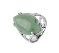 Stone Rings - Crystal Rings Natural Stone Rings for Women Men Adjustable Pink Quartz Opal Turquoise Party Personalized Fashion Rings,green aventurine,One size