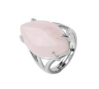 Stone Rings - Crystal Rings Natural Stone Rings for Women Men Adjustable Pink Quartz Opal Turquoise Party Personalized Fashion Rings,rose quartz,One size