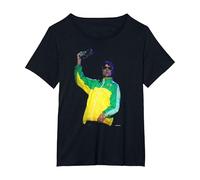 Stone Roses Singer Ian Brown Glastonbury 2005 Andy Willsher T-Shirt, Women's Plus, Black, 4X