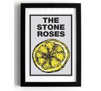 STONE ROSES The - 'Lemon' logo print iconic single record cover - A4 FRAMED Wall Art Print - (framed 32 x 24 cms)