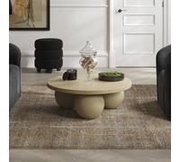 Stone Round Coffee Table with Ball Feet - Kenji