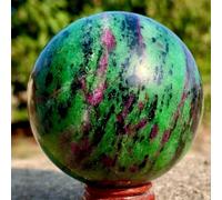 Stone Ruby Zoisite Ball Epidote Quartz Crystal Spheres Red Green Treasure Minerals Stones Room Decorate(900-1000g)