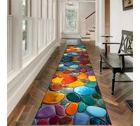 Stone Runner Hallway Rug, 60x300cm Colorful Pebble Creative Art Decor Rugs, Soft Durable Washable Kitchen Mat for Entryways Offices, Abstract Beautiful 3d Runner Rugs for Living Rooms Bedrooms