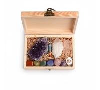 Stone Set - Raw Amethyst, Rose Quartz, Citrine, Clear Quartz, Carnelian, Tourmaline & More - Crystals for, Spiritual Growth & Balancing