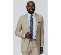 Stone Sharkskin Slim Fit Suit Jacket Dobell Stone 44R