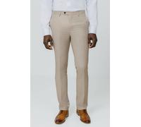 Stone Sharkskin Slim Fit Suit Trousers Dobell Stone 30R