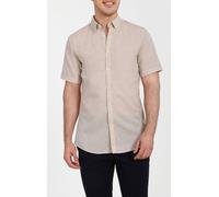 Stone Short Sleeve Linen Shirt Dobell Stone M