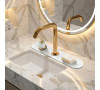 Stone Sink Splash Guard, Diatomite Faucet Mat for Kitchen Sink, Fast Drying Stone Sink Tray for Countertop and Bathroom (15.7" x 4")