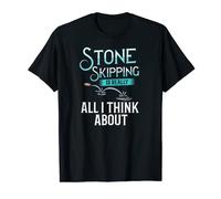 Stone Skipping Stones Skimming Skipper Throwing T-Shirt