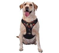 Stone Skull Flower Rose X-Large Printed pet Traction Vest for Pets to wear When Walking The Dog or Climbing Mountains