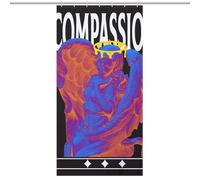 Stone Statue - Angel - Compassion - T-shirtOpaque Polyester Shower Curtain, Water-Resistant, Heat-Resistant, 12 C-Shaped Hooks & Stainless Grommets - Shower Curtains, Shower Curtains for Bathroom, Bat