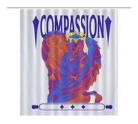 Stone Statue - Angel - Compassion - T-shirtOpaque Polyester Shower Curtain, Water-Resistant, Heat-Resistant, 12 C-Shaped Hooks & Stainless Grommets - Shower Curtains, Shower Curtains for Bathroom, Bat