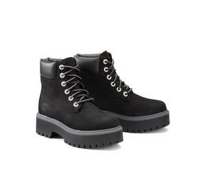 Stone Street Mid 6 Inch Lace Wedge Lace-Up Ankle Boots Black
