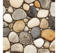 Stone Texture Self Adhesive Wallpaper Rock Gravel Road Contact Paper Peel and Stick Wallpaper Thicken Waterproof Matte with Sticky Back Canvas Wall Cabinets Furniture Stickers Decorate 0.45×10 m