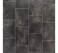 Stone Tile Effect Anti Slip Vinyl Flooring Home Office Kitchen Bedroom Bathroom Lino Modern Design 2M 3M 4M Wide Roll (1m(L) X 2m(W) (3'3" X 6'6"), 8409L)